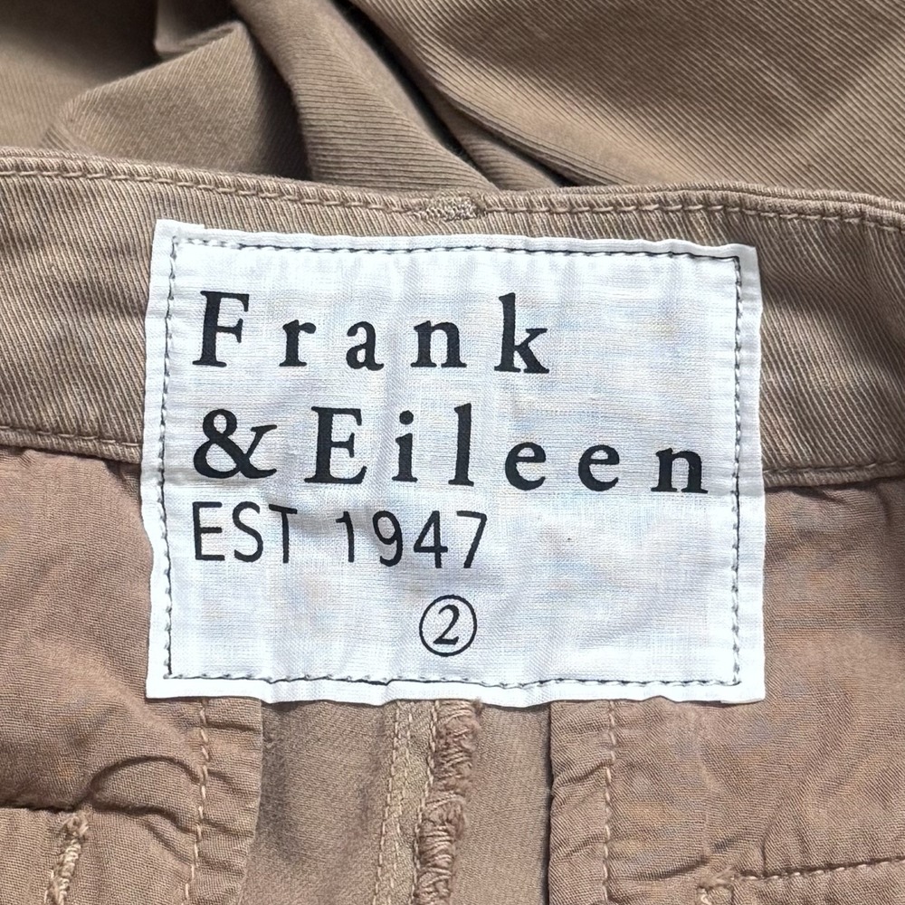 Frank & Eileen Wicklow Crop Pants Brown Cotton Raw Hem Capsule Minimalist 2 - Picture 8 of 13